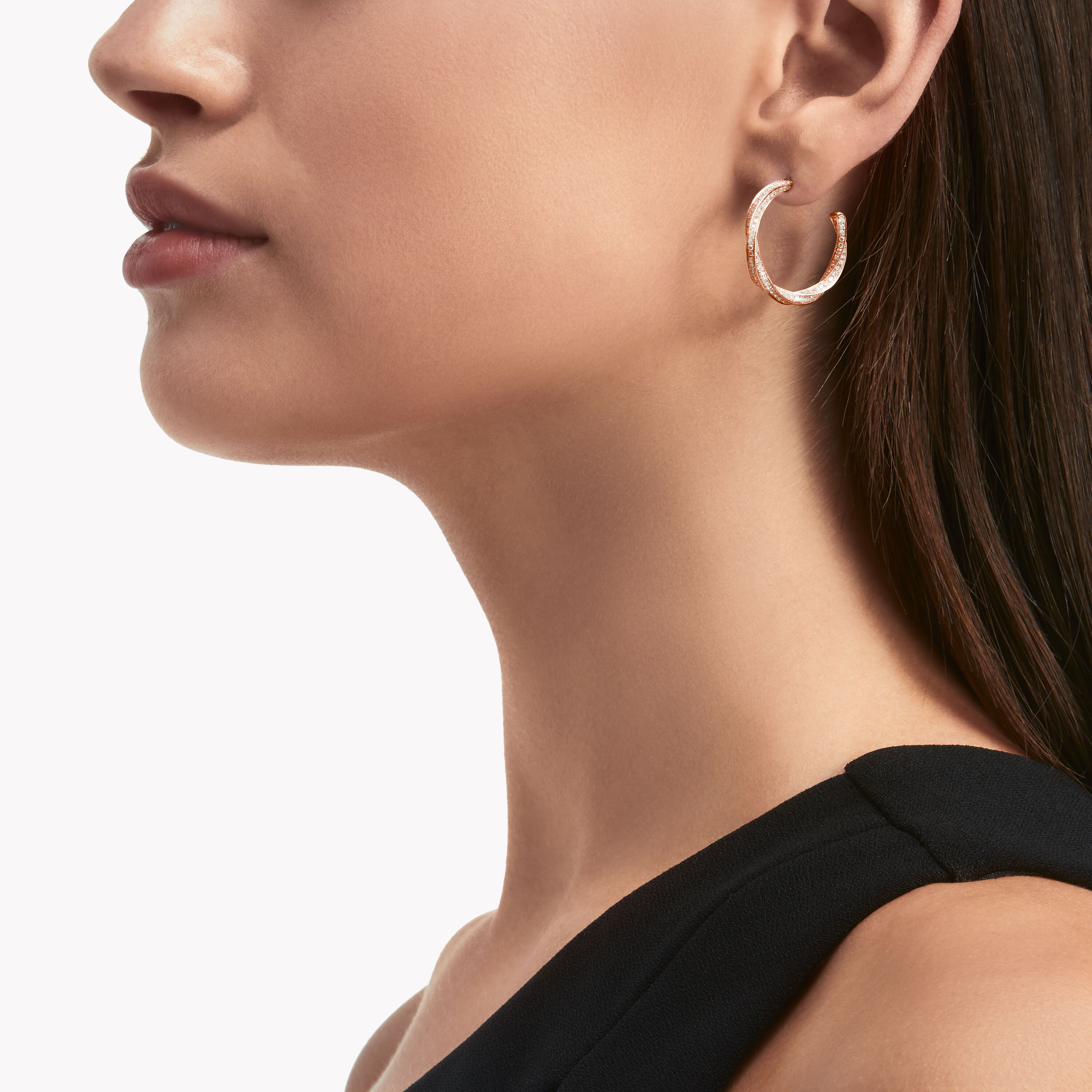 Spiral gold store hoop earrings