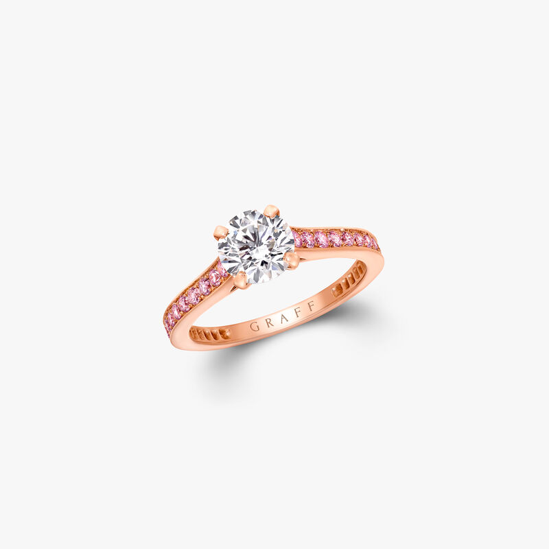 Flame Round Diamond Engagement Ring, , hi-res