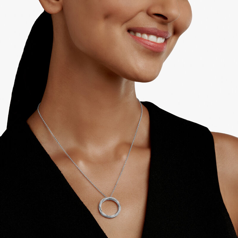 Medium Spiral Pavé Diamond Pendant, , hi-res