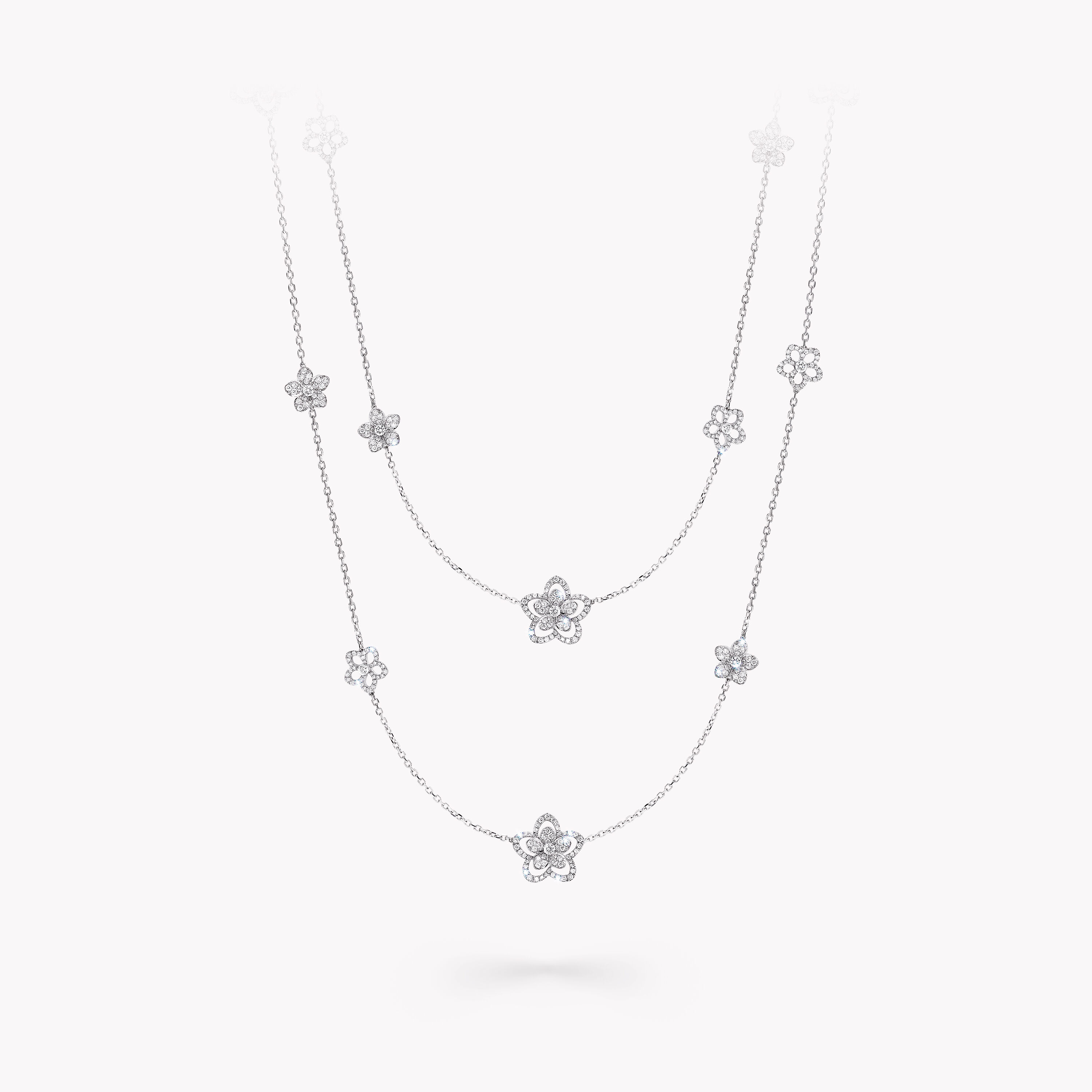 Wild Flower Diamond Sautoir Necklace white gold Graff