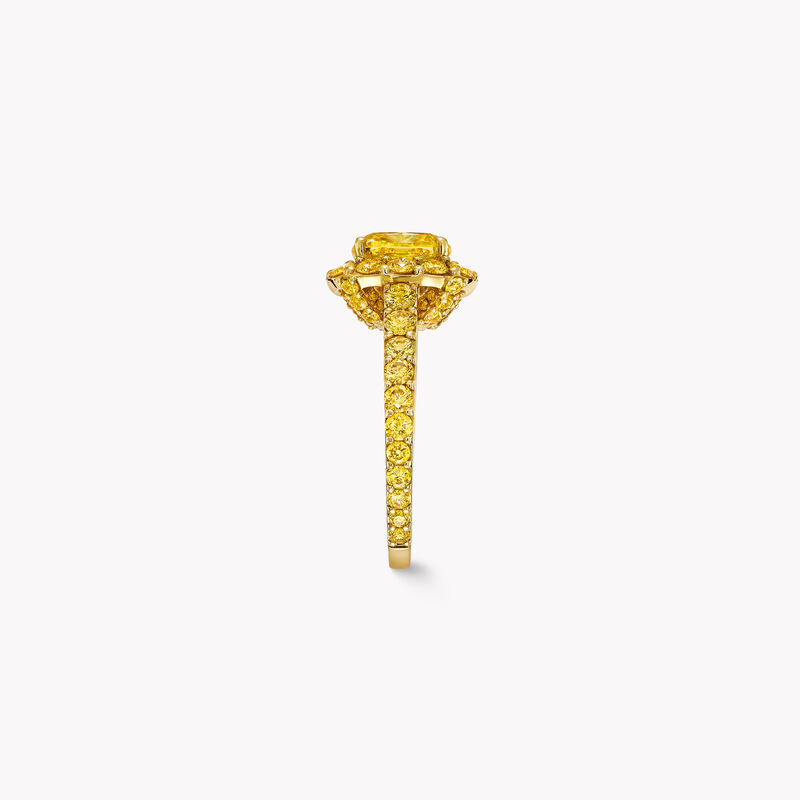 Icon Cushion Cut Yellow Diamond Engagement Ring, , hi-res