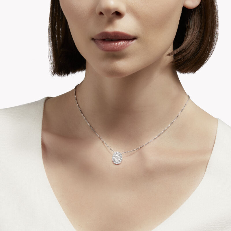 Icon Oval Diamond Pendant, , hi-res