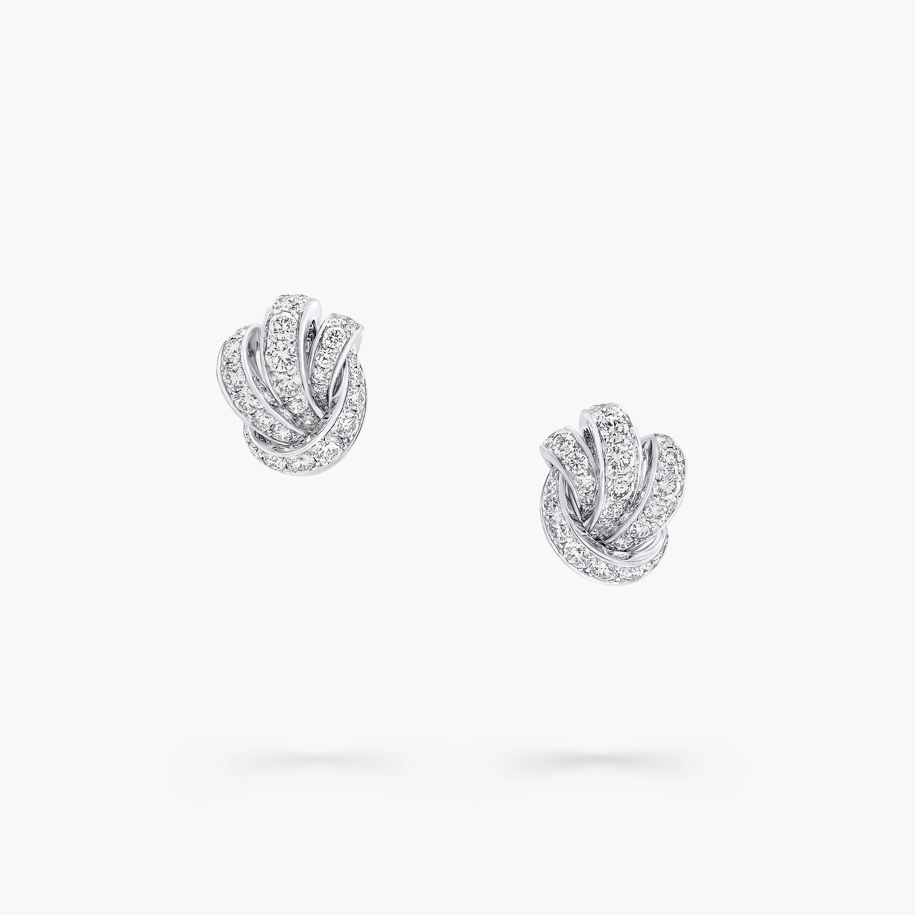 Tilda s Bow Pav Diamond Stud Earrings White Gold Graff