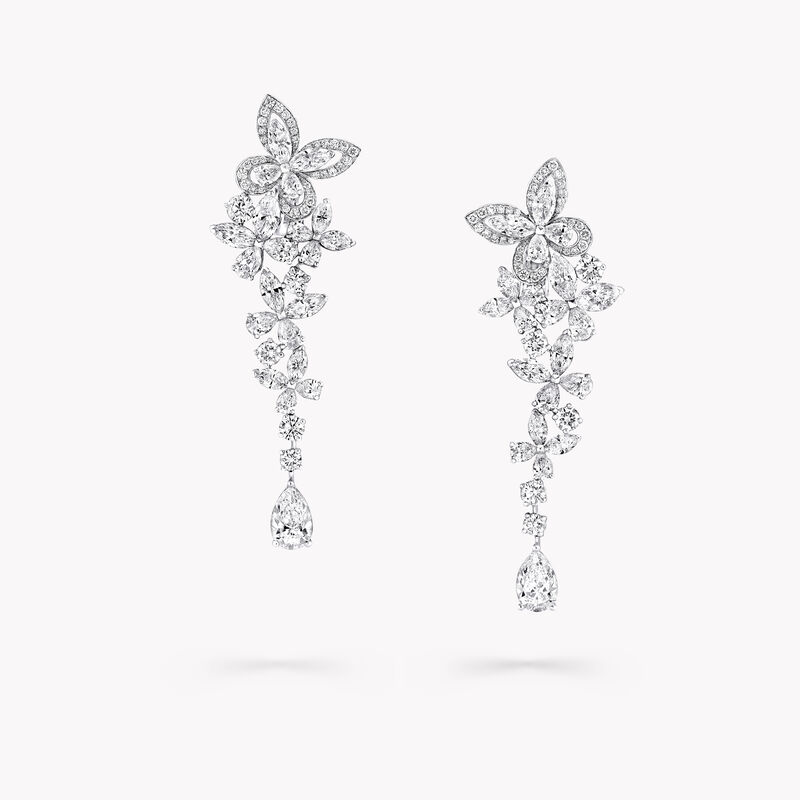 Classic Butterfly Diamond Drop Earrings, , hi-res