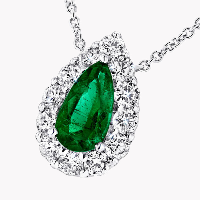 Icon梨形祖母绿和钻石吊坠