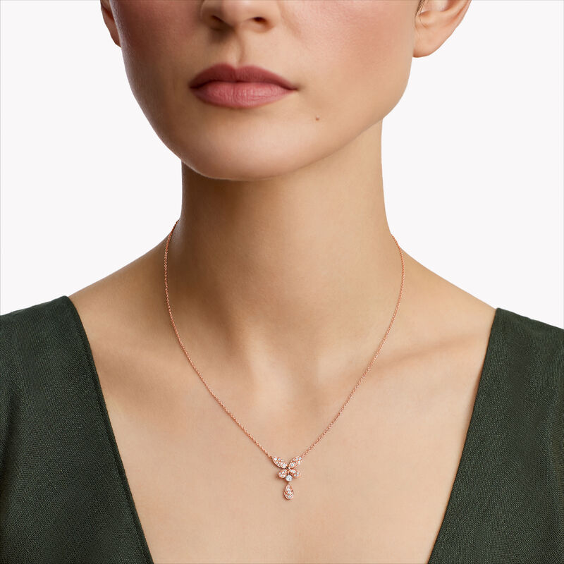 缱绻蝴蝶钻石吊坠