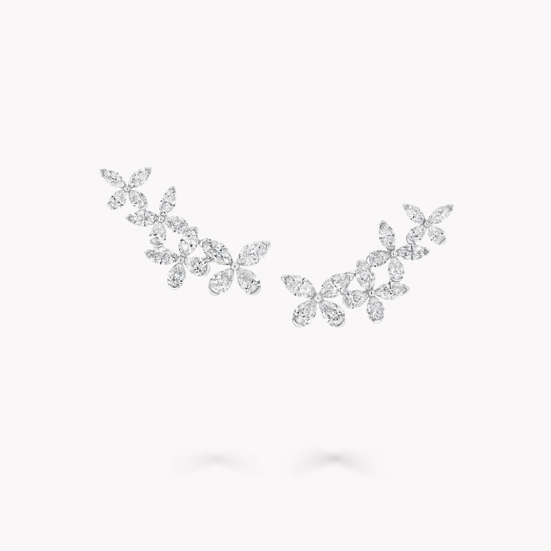 经典蝴蝶马眼形切割和梨形钻石耳环(小号款)
