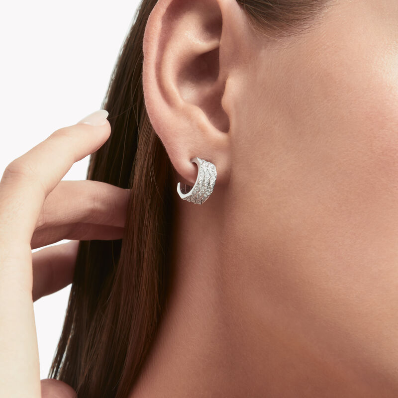 Laurence Graff Signature Triple Pavé Diamond Hoop Earrings, , hi-res