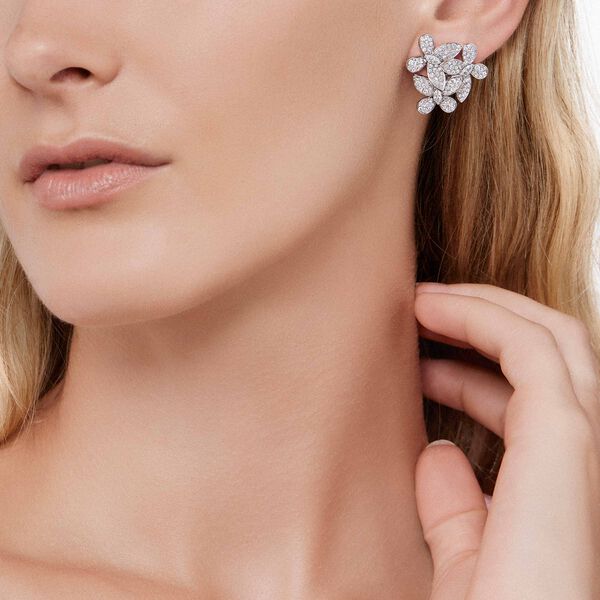 Triple Pavé Butterfly Diamond Earrings, , hi-res