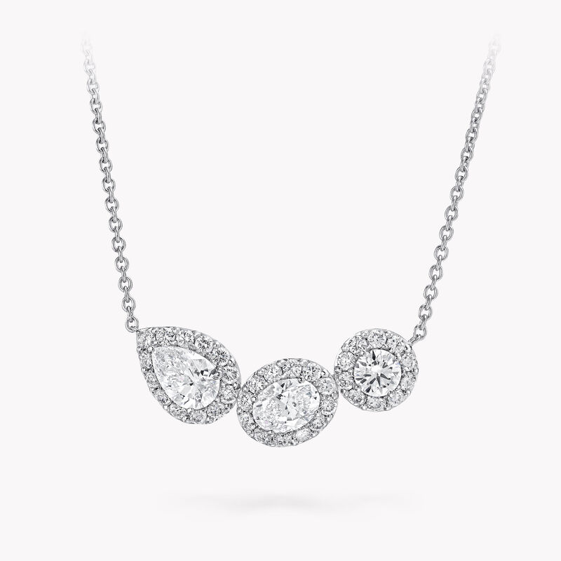 Icon Three Stone Diamond Necklace, , hi-res