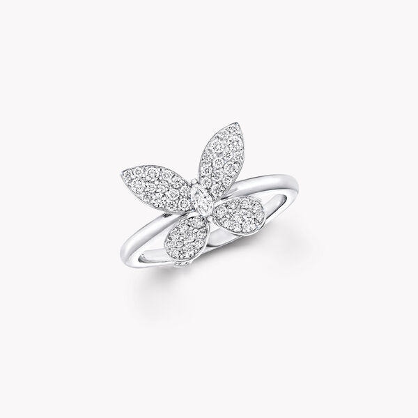 Pavé Butterfly Diamond Small Ring, , hi-res