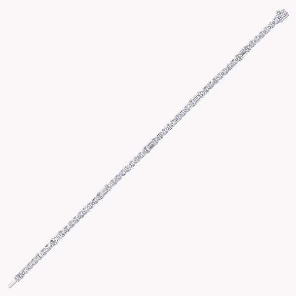 Round and Emerald Cut Diamond Bracelet, , hi-res
