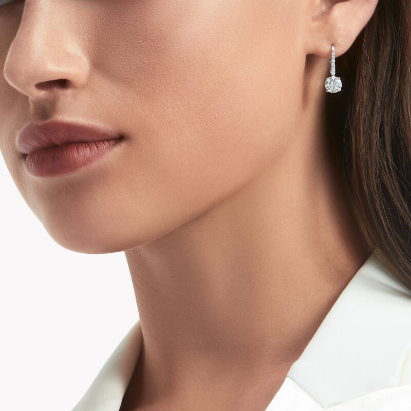Round Diamond Earrings, , hi-res