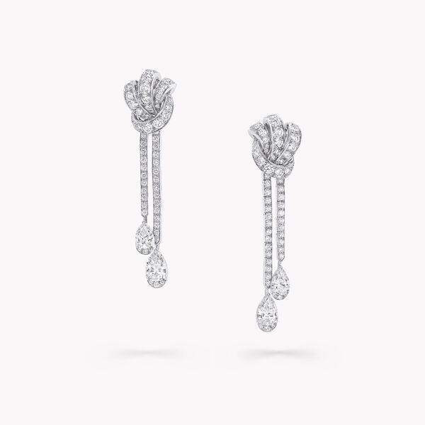 Tilda’s Bow Double Pavé Diamond Drop Earrings, , hi-res