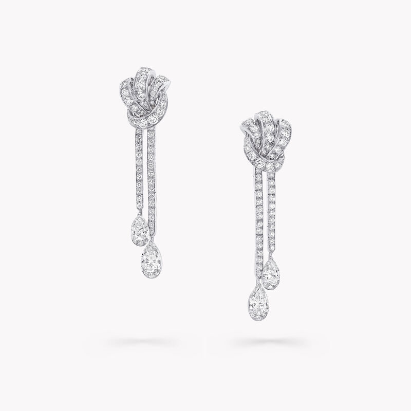 Tilda’s Bow Double Pavé Diamond Drop Earrings, , hi-res