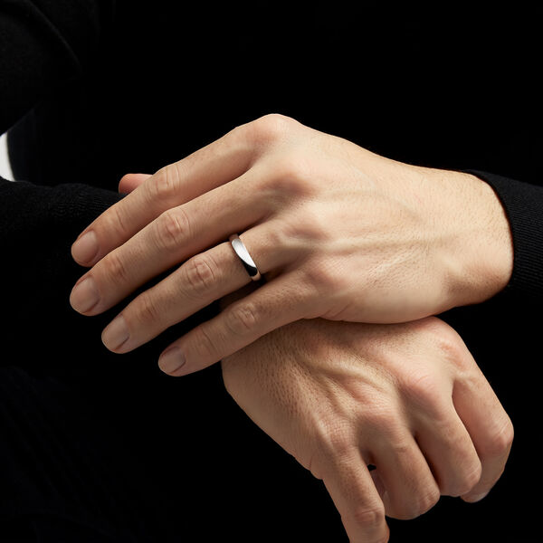 D Shape Wedding Band, , hi-res