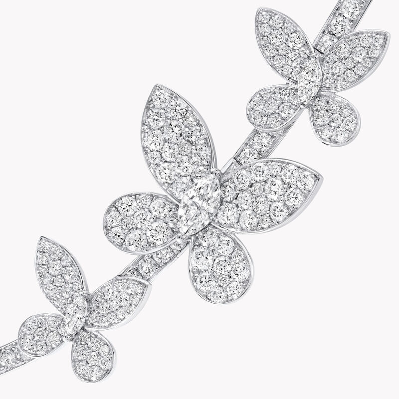 Pavé Butterfly Abstract Diamond Necklace, , hi-res