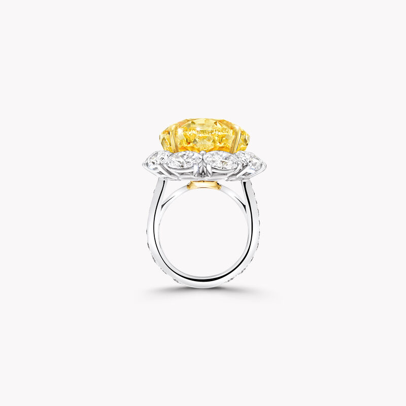 Fancy Intense Yellow Internally Flawless Oval Diamond Solitaire Ring