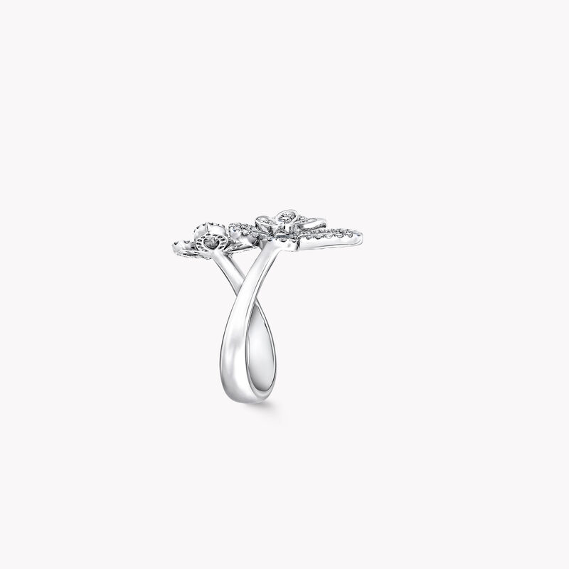 Double Butterfly Silhouette Diamond Ring, , hi-res