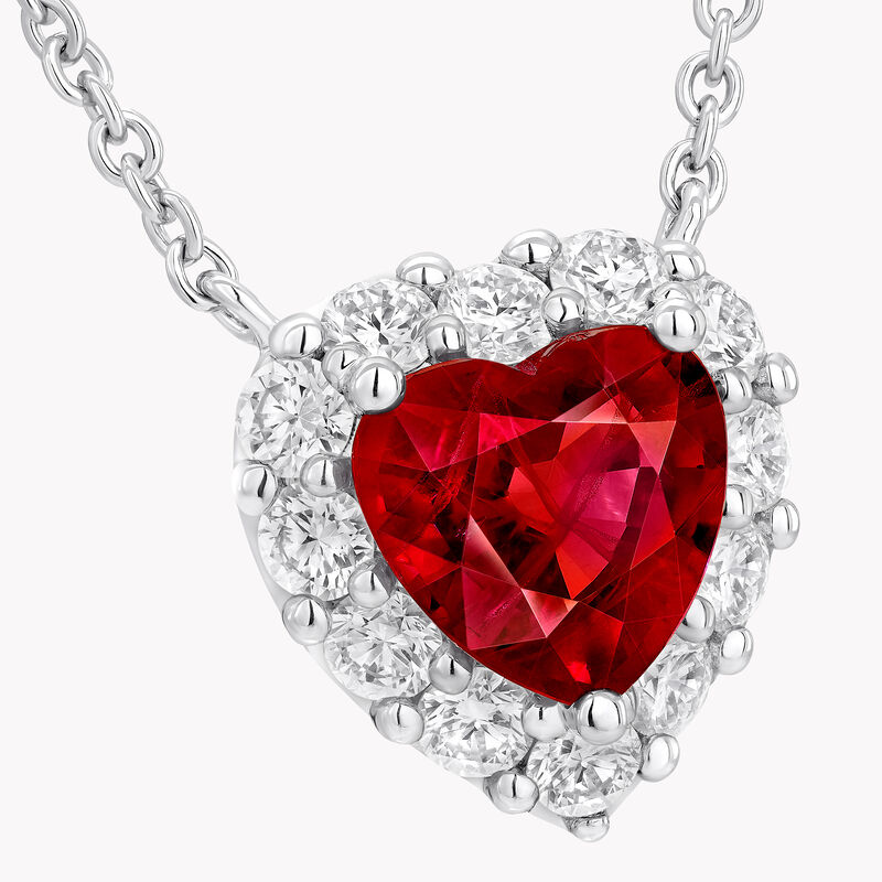 Icon心形红宝石和钻石吊坠