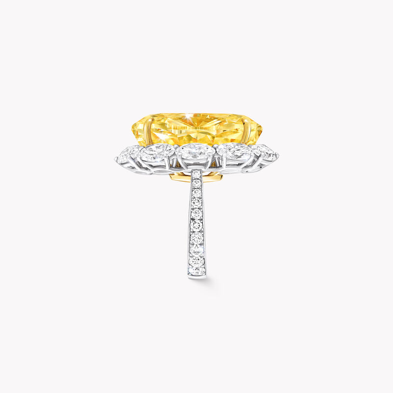 Fancy Intense Yellow Internally Flawless Oval Diamond Solitaire Ring