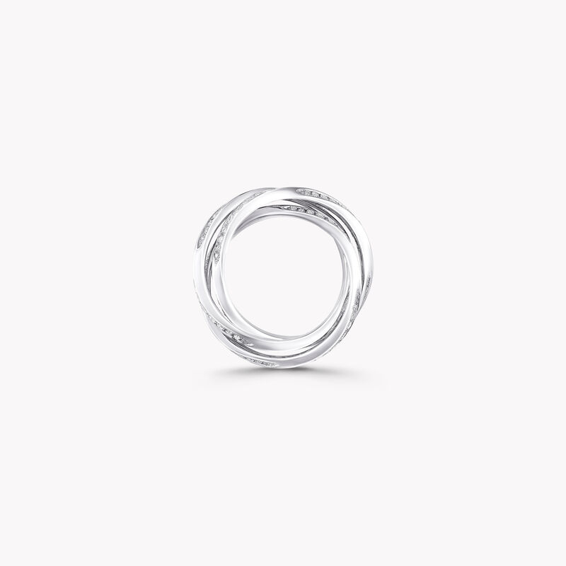 Triple Spiral Pavé Diamond Ring