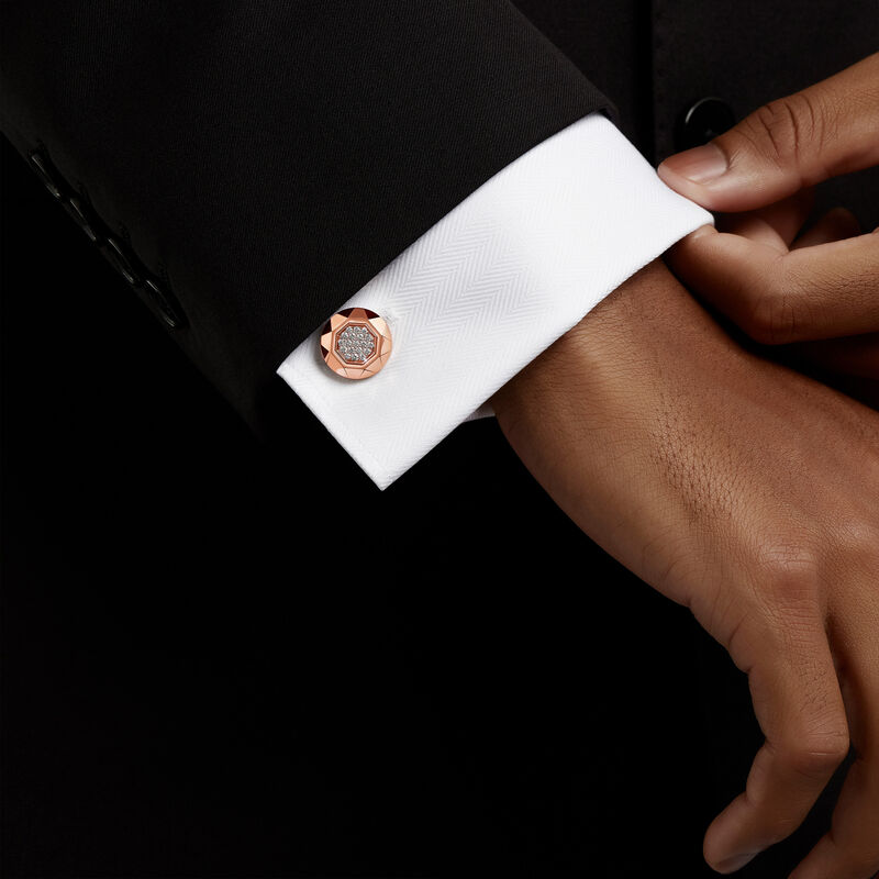 Faceted Diamond Cufflinks, , hi-res