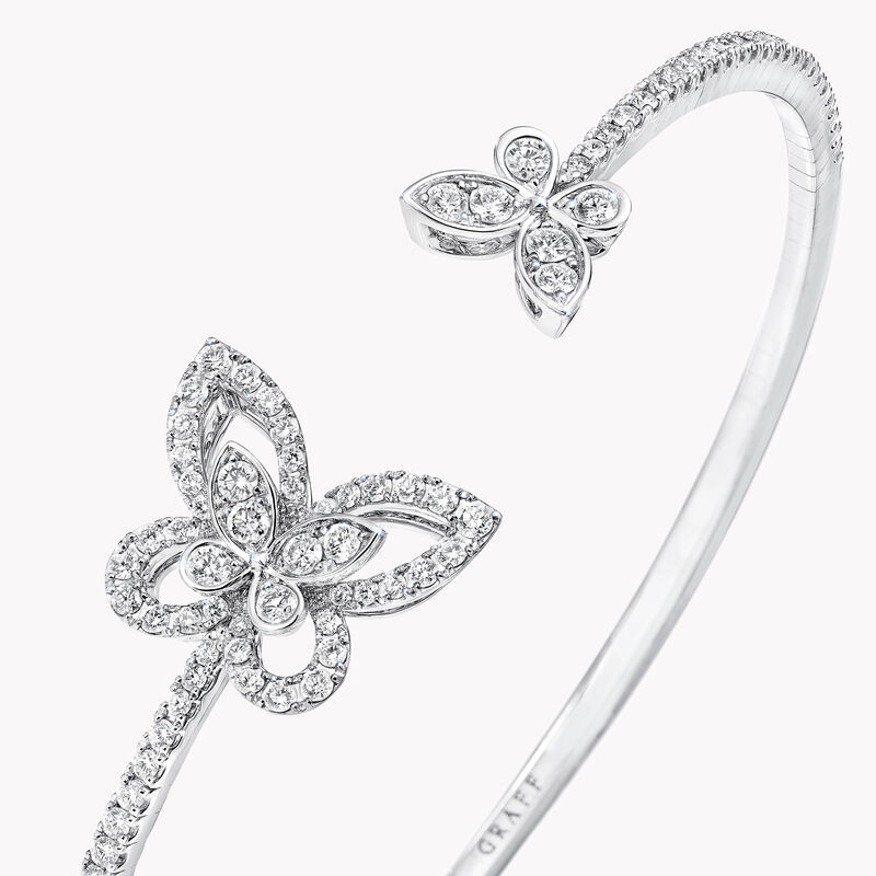 Butterfly Silhouette Open Diamond Bangle, , hi-res