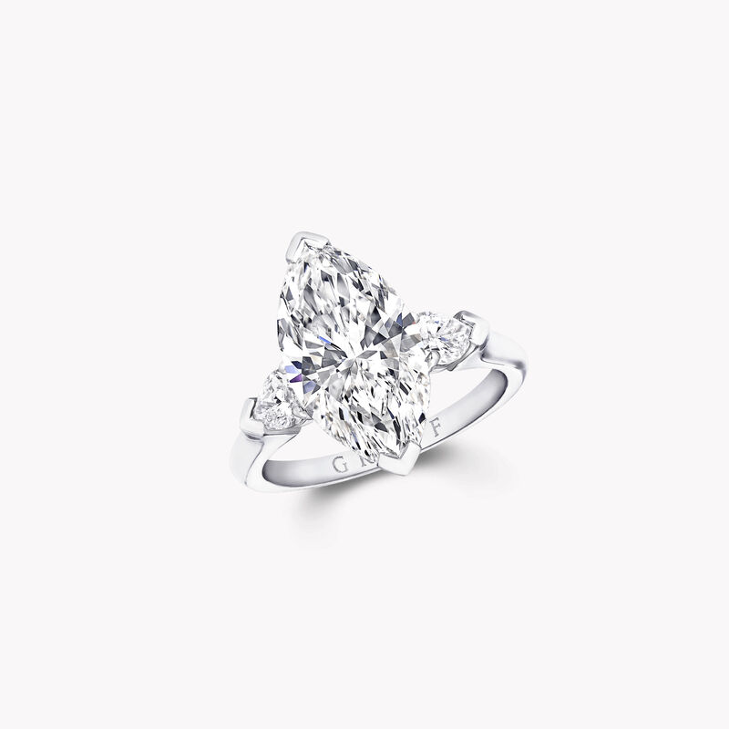 Promise马眼形切割钻石订婚戒指