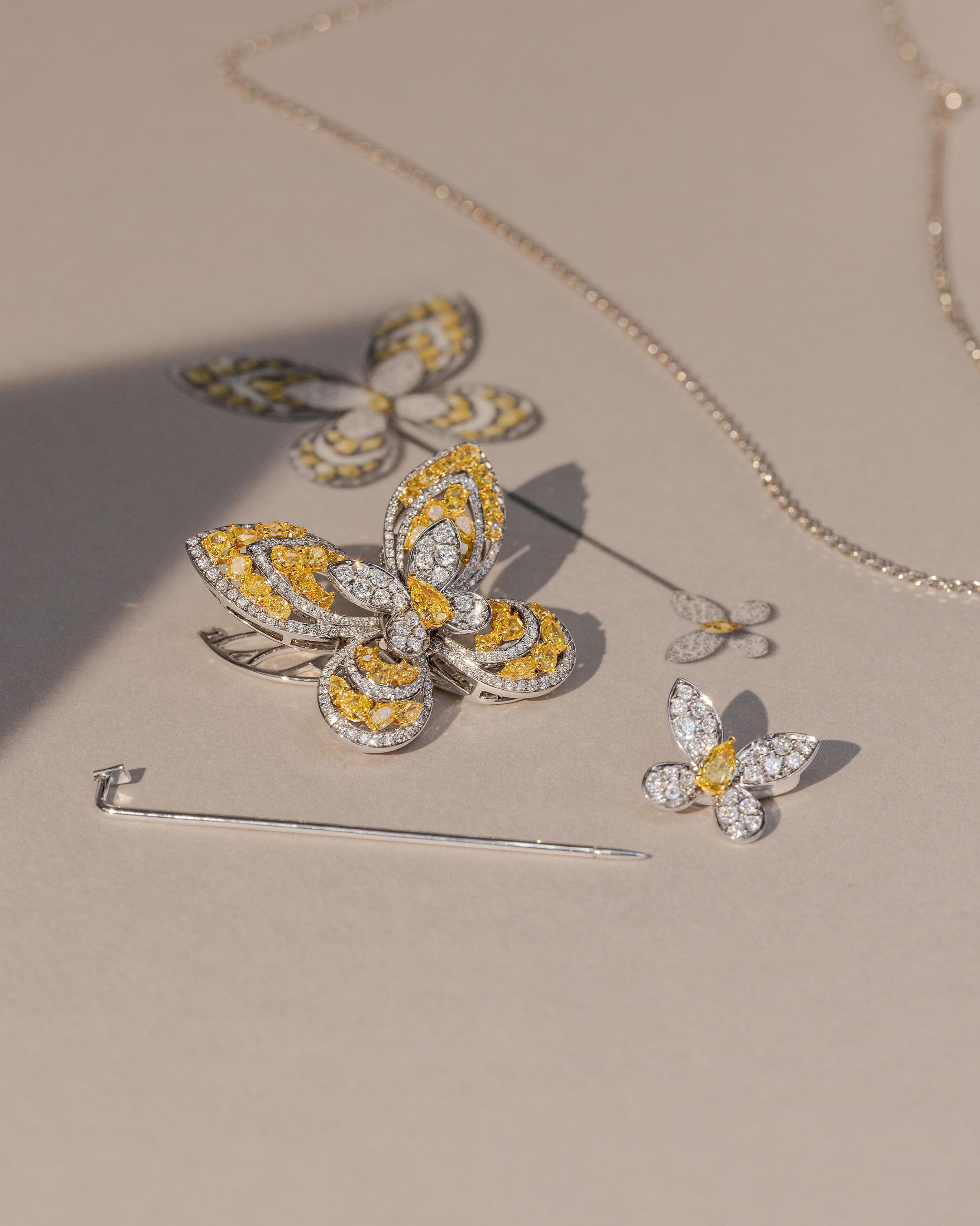 Image shows creation of Graff Butterfly Freya Brooch