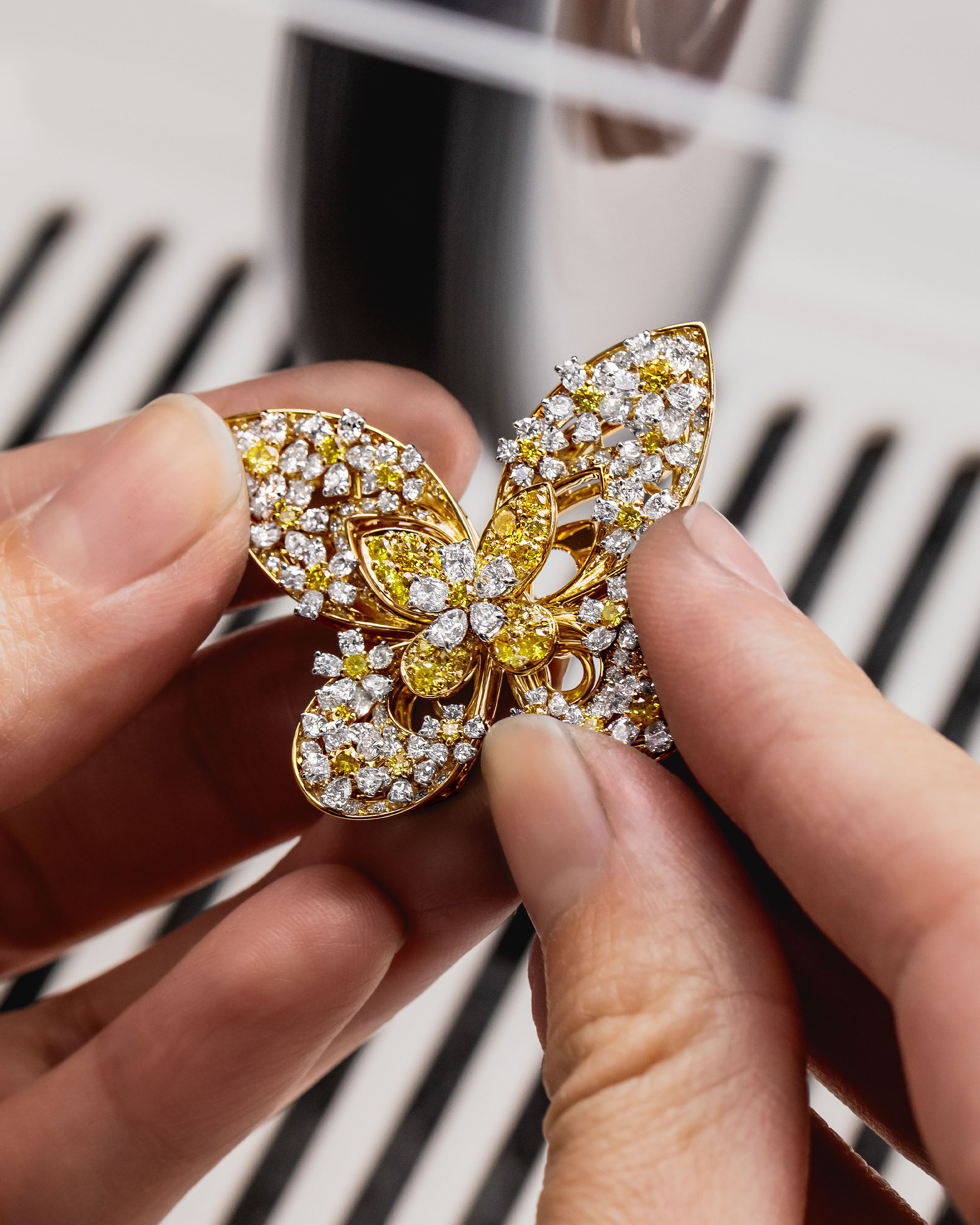 Image shows creation of Graff Butterfly Flora Brooch
