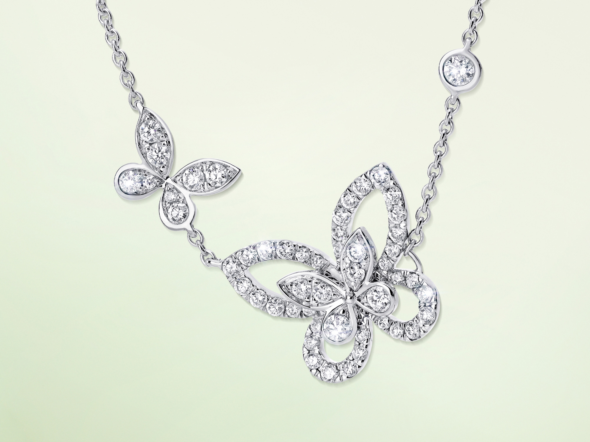Double Butterfly Silhouette Diamond Pendant from the Graff jewellery collection