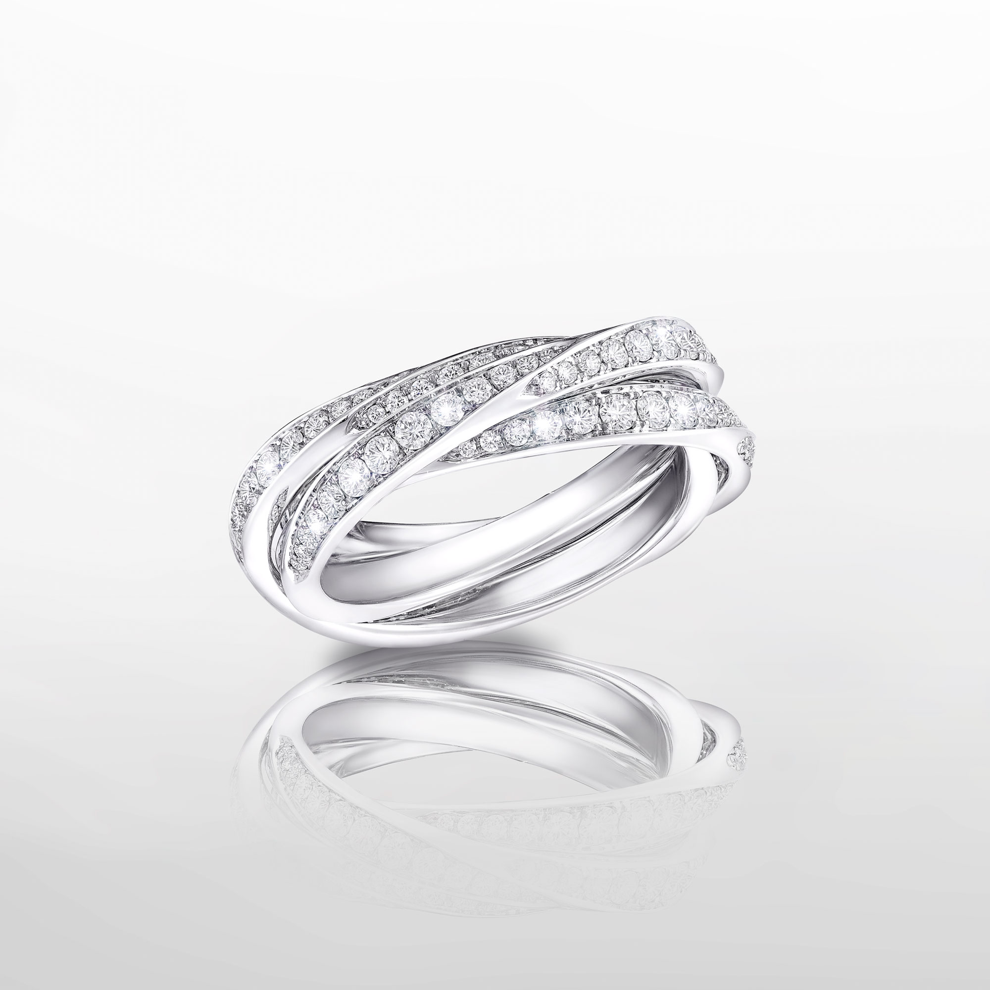 Triple Spiral Pavé Diamond Ring from the Graff Spiral Jewellery Collection