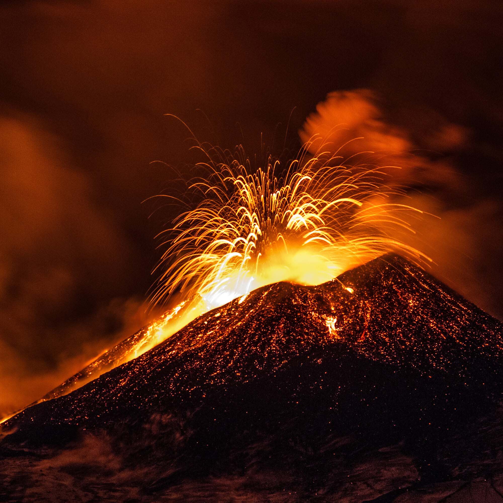 A volcano eruption, the miracle diamond creation