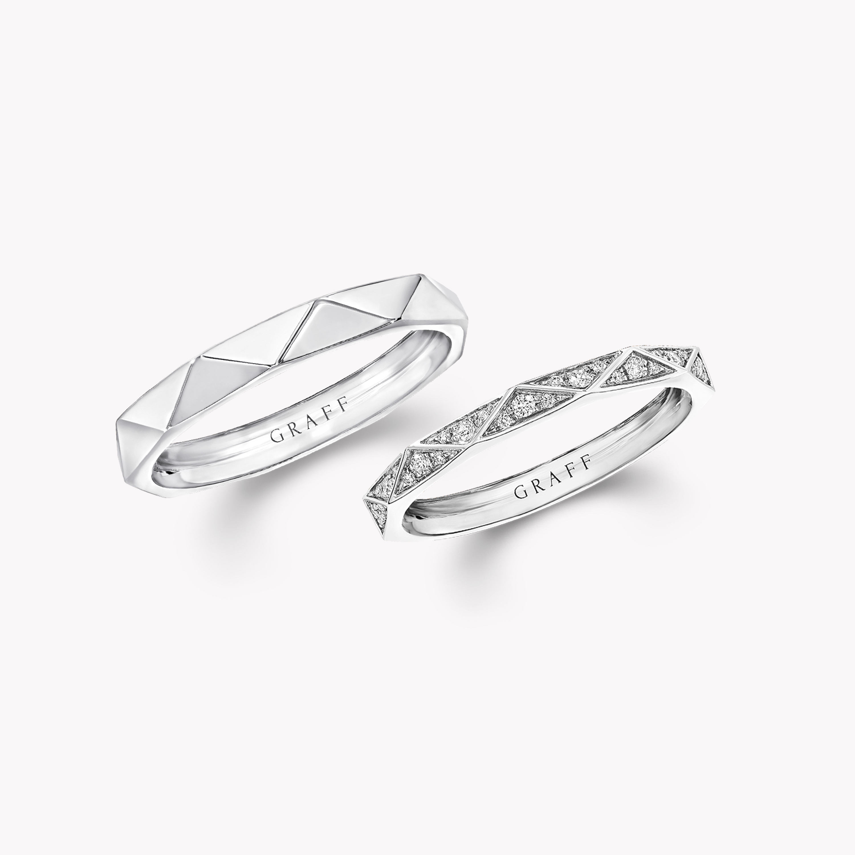 Laurence Graff Signature钻石和白金对戒