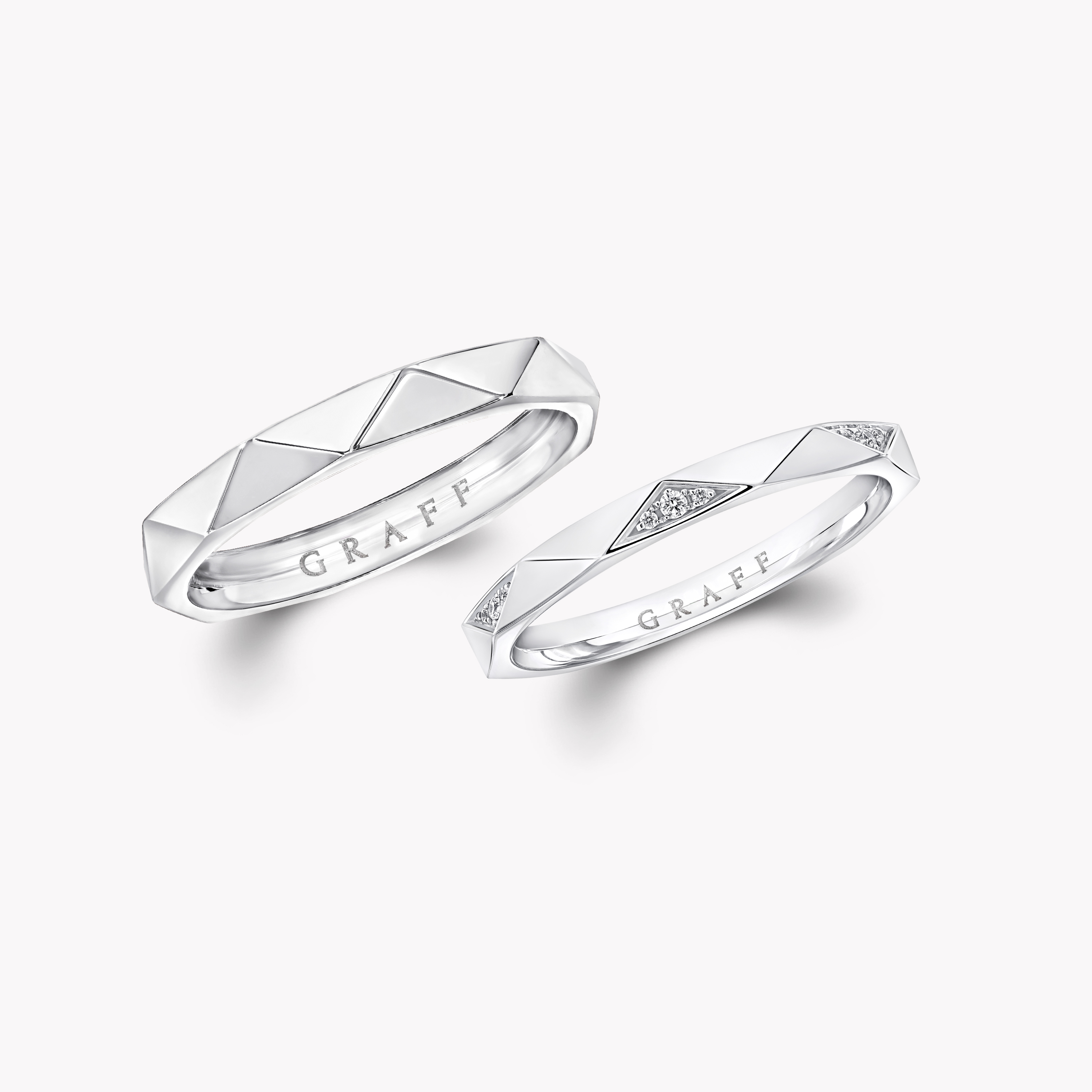 Laurence Graff Signature钻石和白金对戒