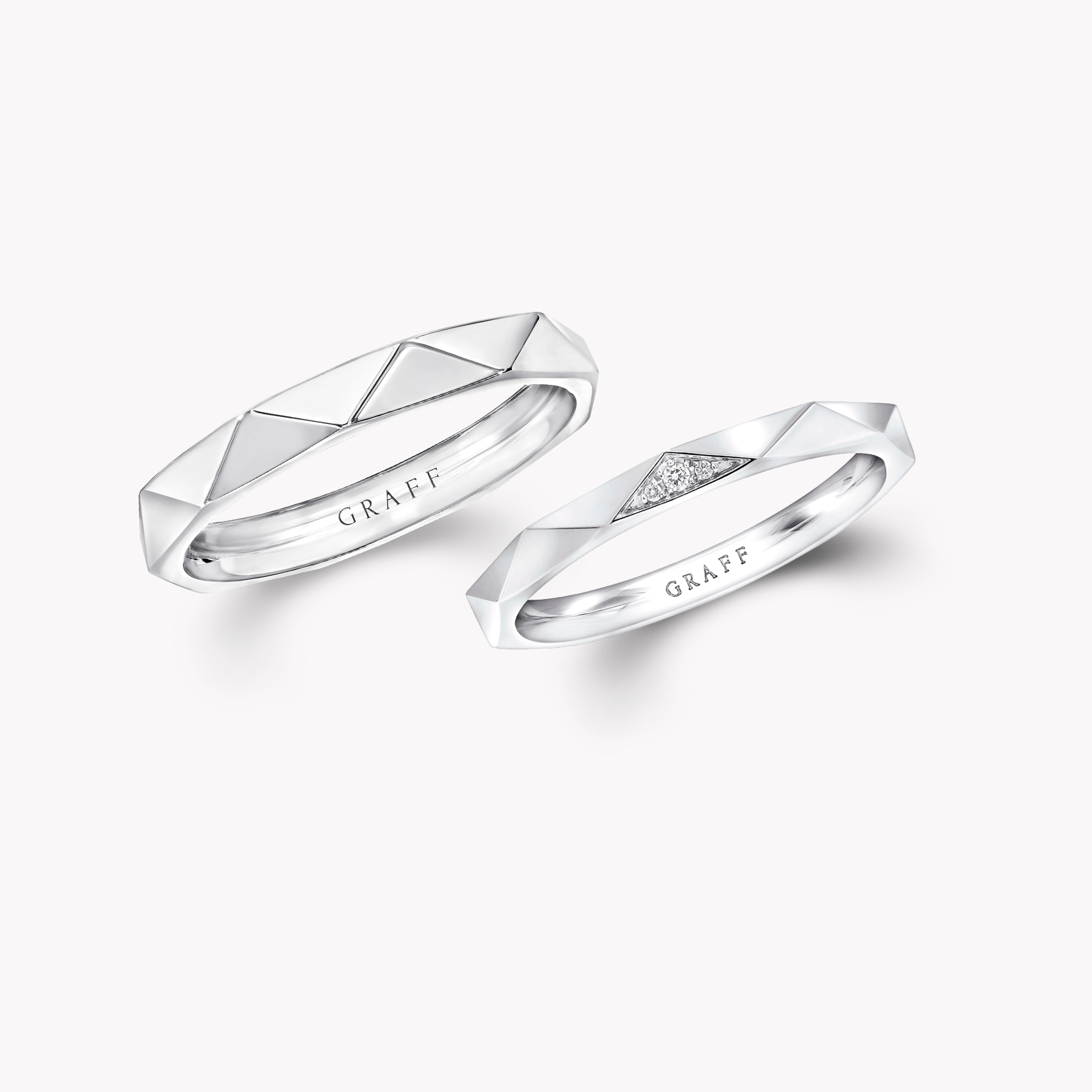 Laurence Graff Signature钻石和白金对戒
